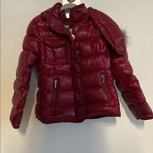 Moncler Kids Burgundy Puffer Jacket - Warm Quilted Coat